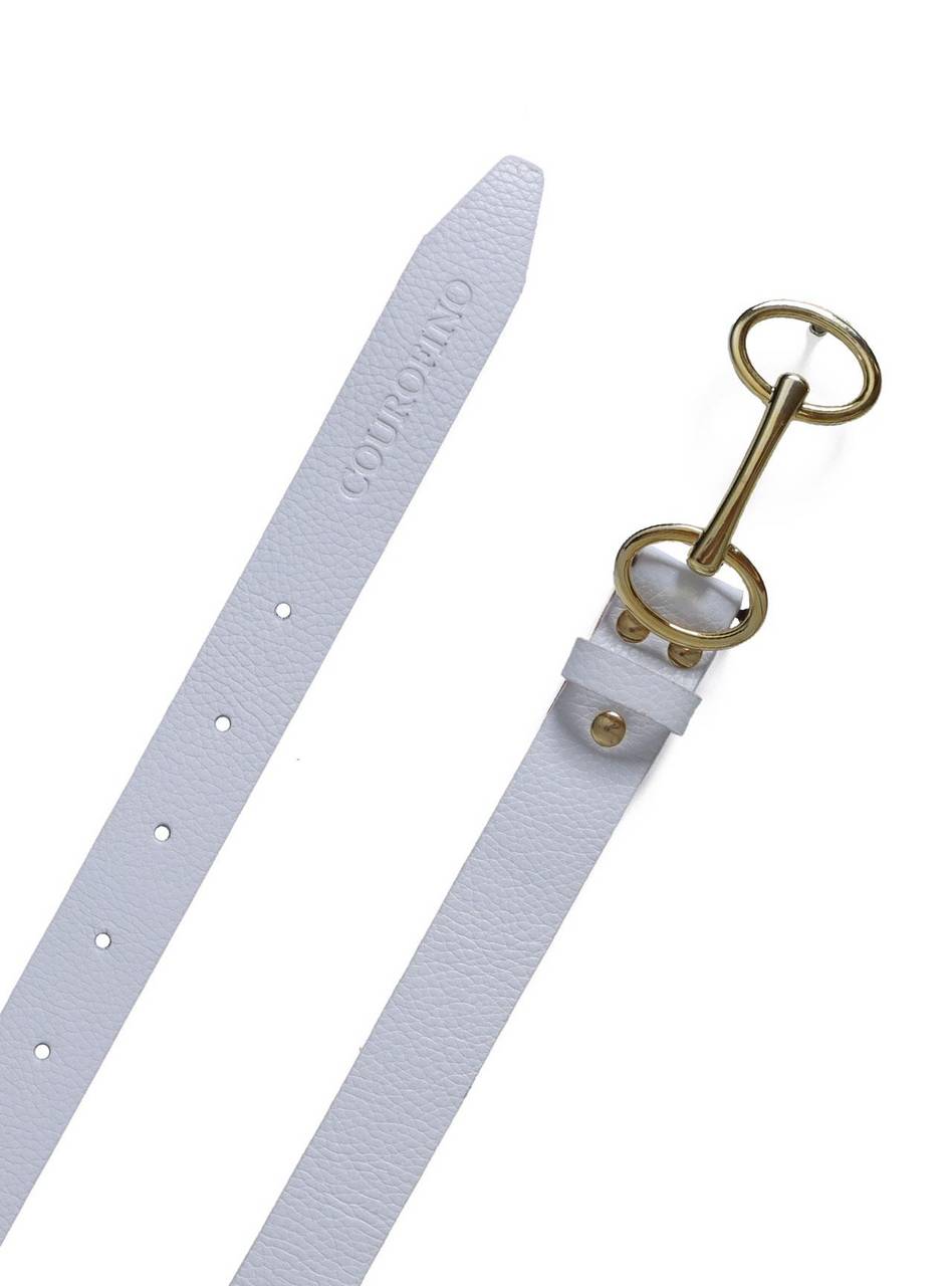 Cinto Feminino em Couro com Fivela Bridão - Branca CTI-973 - BR