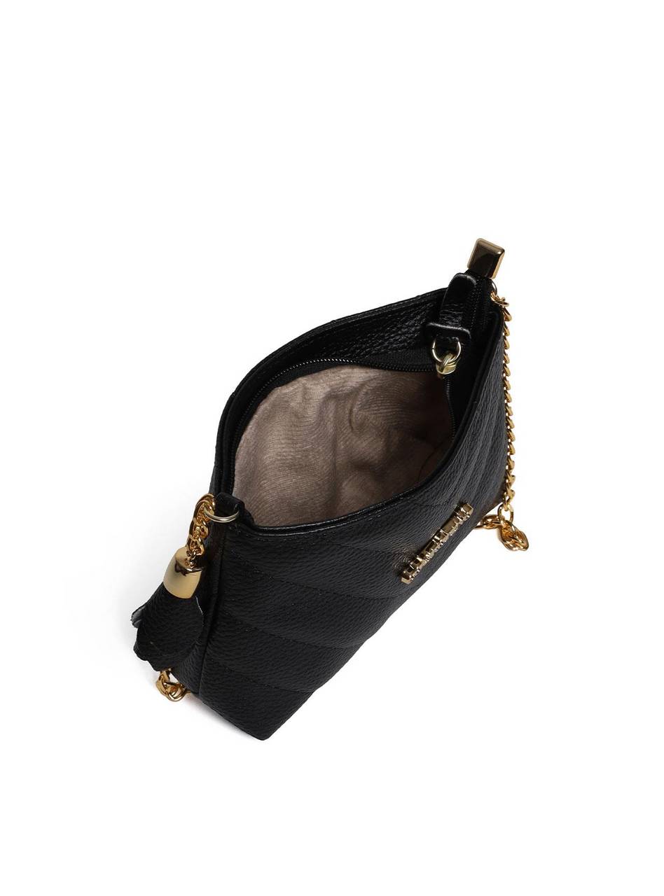 Bolsa Clutch Sintética Tiracolo com Detalhes em Costura - Preta BSI-5961 - PR