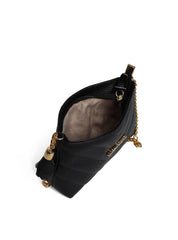 Bolsa Clutch Sintética Tiracolo com Detalhes em Costura - Preta BSI-5961 - PR