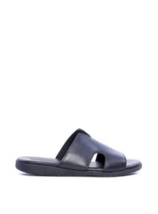 Sandália Masculina de Rosto Largo com Recortes - Preta SDI-11702 - PR