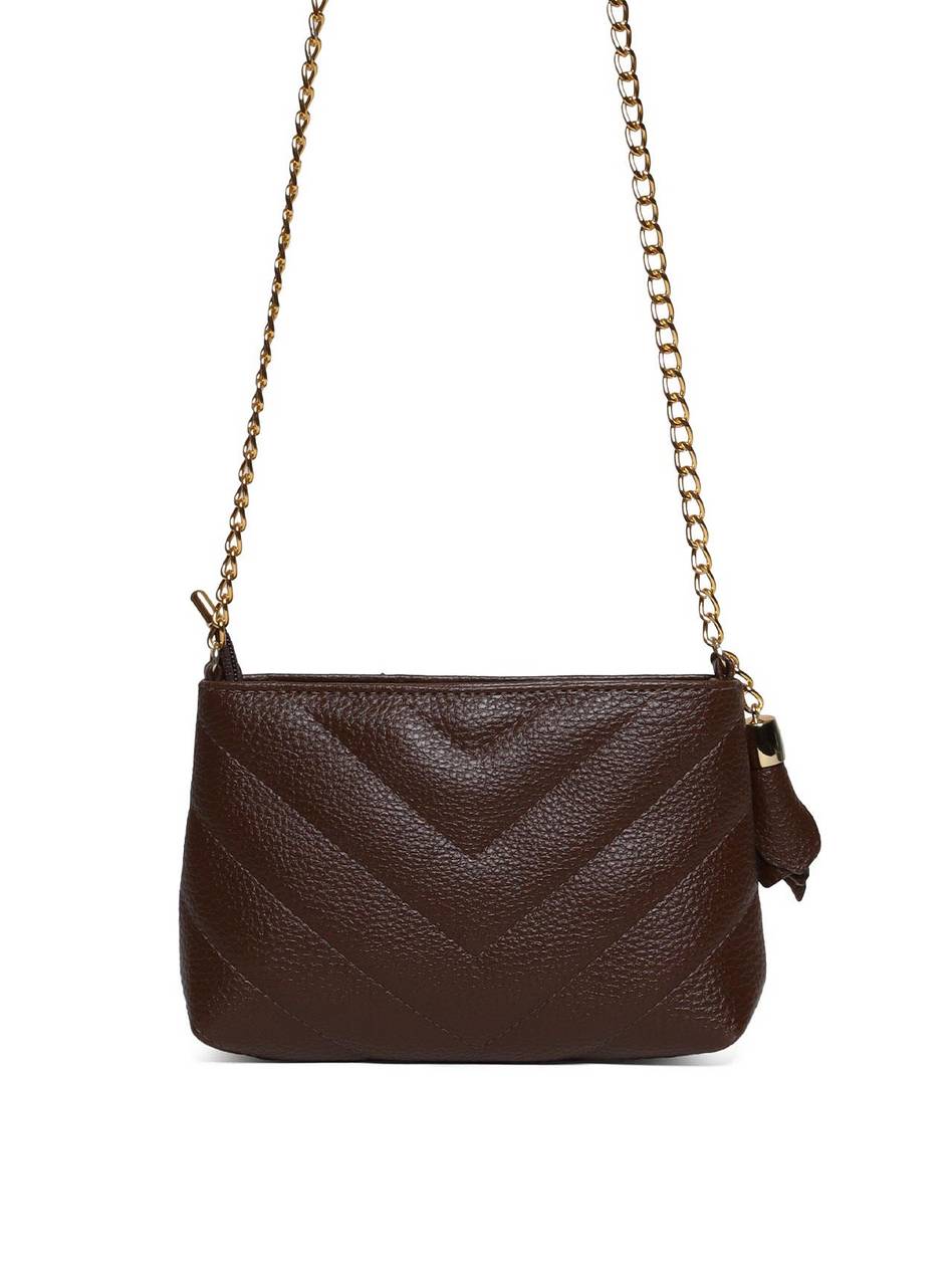 Bolsa Clutch Sintética Tiracolo com Detalhes em Costura - Cacau BSI-5961 - CA