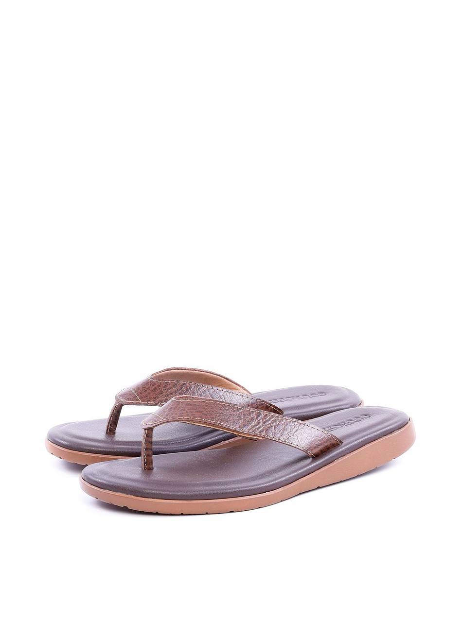Chinelo Masculino de Dedo em Couro com Tiras Finas - Cacau SDI-11770 - CA