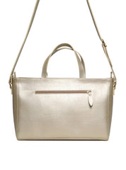 Bolsa Tote Tiracolo com Detalhe Frontal de Costuras - Ouro BSI-5993 - AU