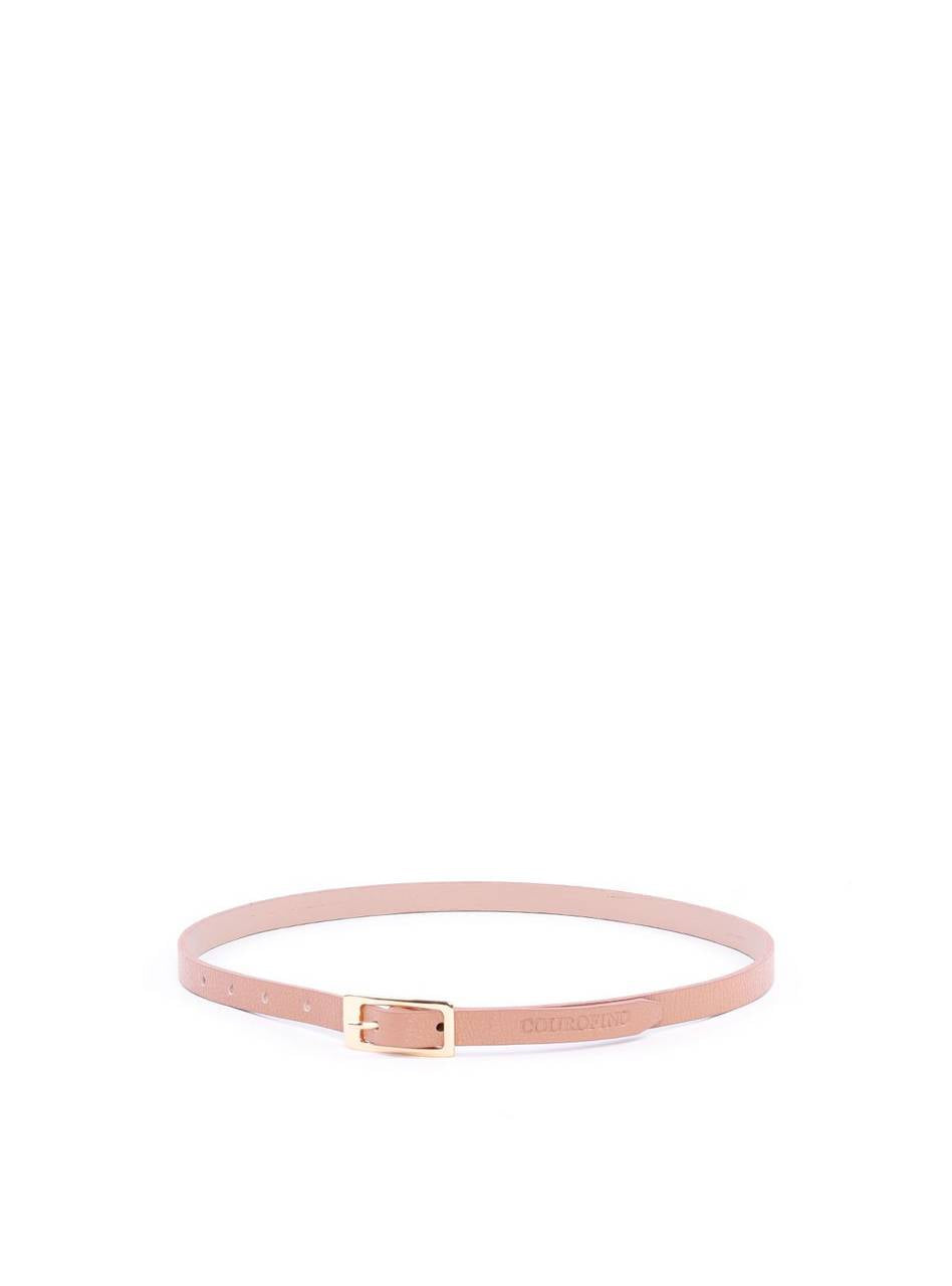 Cinto Social Feminino de Couro com Fivela Retangular - Nude CTI-990 - NU