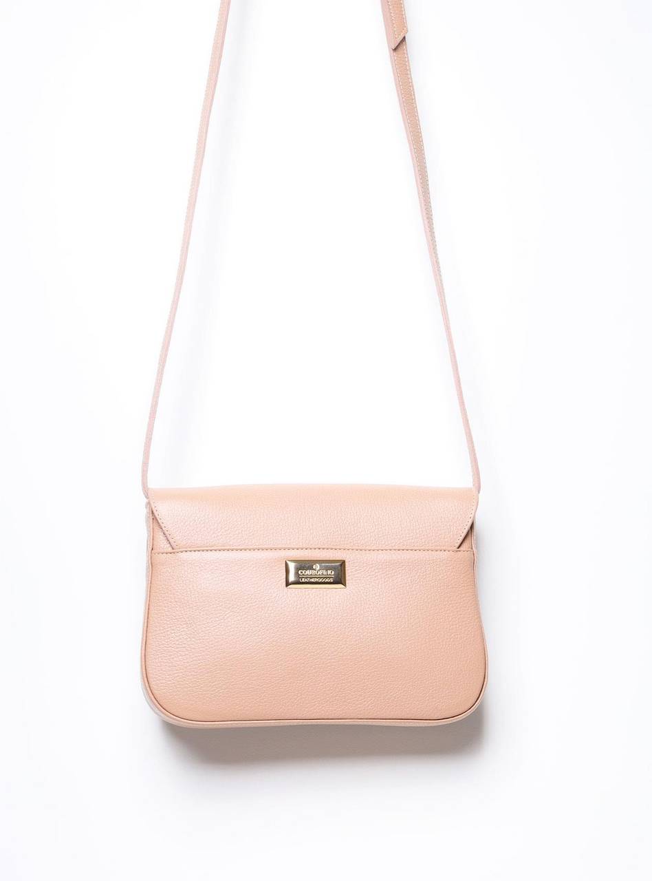 Bolsa Satchel Couro Pequena Transversal Nude BSI-5867 - NU