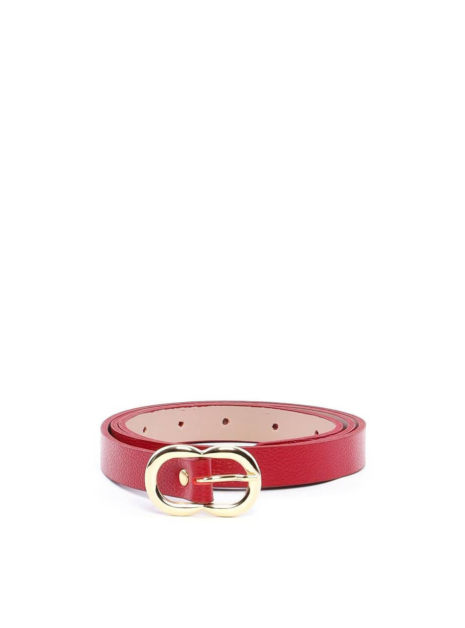 Cinto Feminino em Couro com Fivela Orgânica - Vermelha CTI-989 - VE