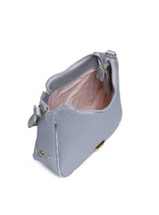 Bolsa Hobo de Ombro com Detalhes na Lateral - Prata BSI-5952 - PT