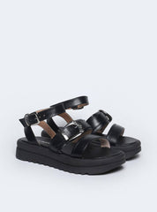 Sandália Feminina Papete Tachas Diversas - Preta SDI-11567 - PR