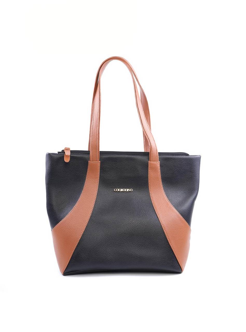 Bolsa Shopper Tiracolo com Detalhes em Costura - Preta BSI-6081 - PR