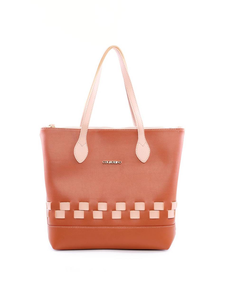 Bolsa Shopper Tiracolo com Tiras Entrelaçadas - Castor BSI-6070 - CS