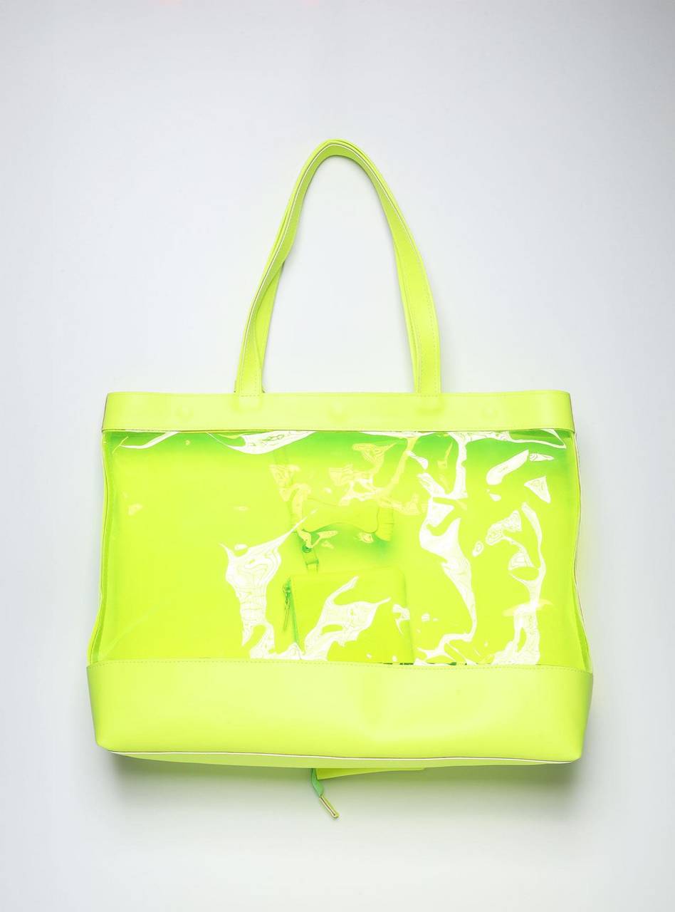 Bolsa Shopper Praia Transparente Laço Grande Verde BSI-5865 - VD