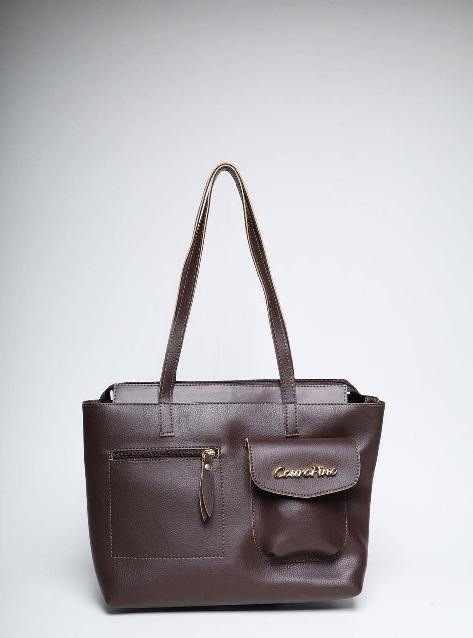 Bolsa Tote Tiracolo Média Cacau BSI-5821 - CA