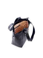 Bolsa Tote Tiracolo Ondulada com Bag Charm - Preta BSI-6109 - PR