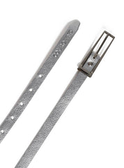 Cinto Feminino Casual com Fivela Retangular - Prata CTI-974 - PT