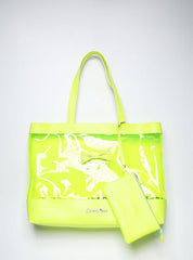 Bolsa Shopper Praia Transparente Laço Grande Verde BSI-5865 - VD
