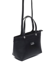 Bolsa Tote Pequena com Pinos e Alça de Mão - Preta BSI-5390 - PR