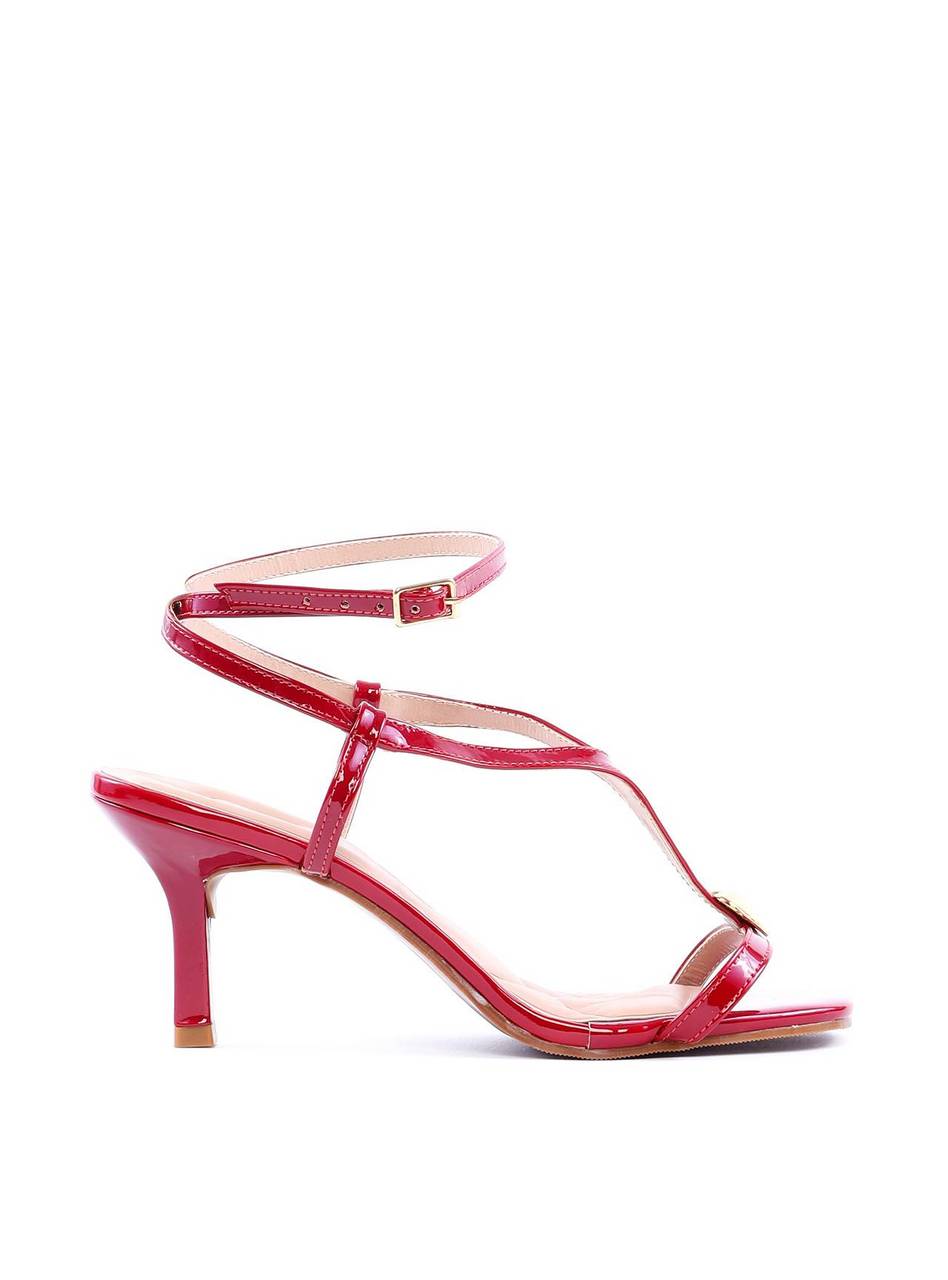 Sandália de Salto com Tiras e Detalhe de Coração - Vermelha SDI-11764 - VE
