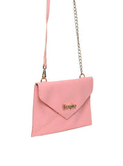 Bolsa Clutch Transversal com Alça de Corrente - Rosa BSI-5133 - RS