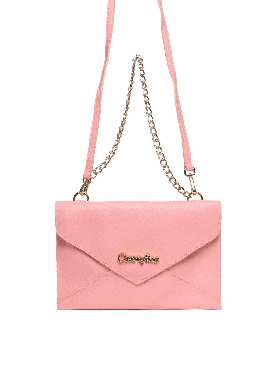 Bolsa Clutch Transversal com Alça de Corrente - Rosa BSI-5133 - RS