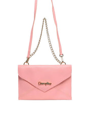 Bolsa Clutch Transversal com Alça de Corrente - Rosa BSI-5133 - RS