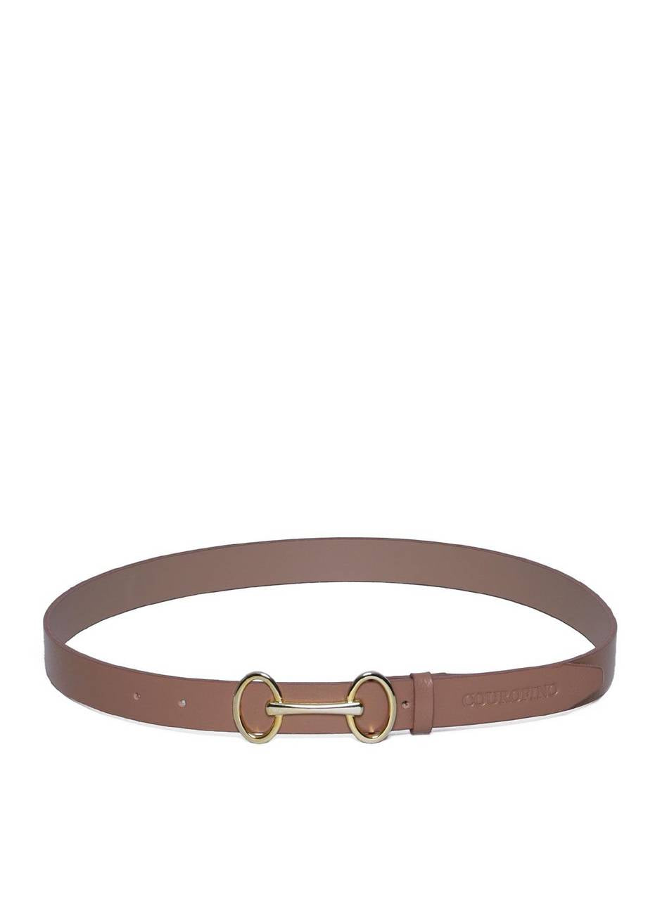 Cinto Feminino em Couro com Fivela Bridão - Nude CTI-973 - NU