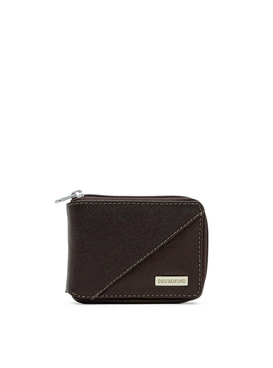 Carteira Masculina Clássica Couro Zíper Cacau CAI-060 - CA