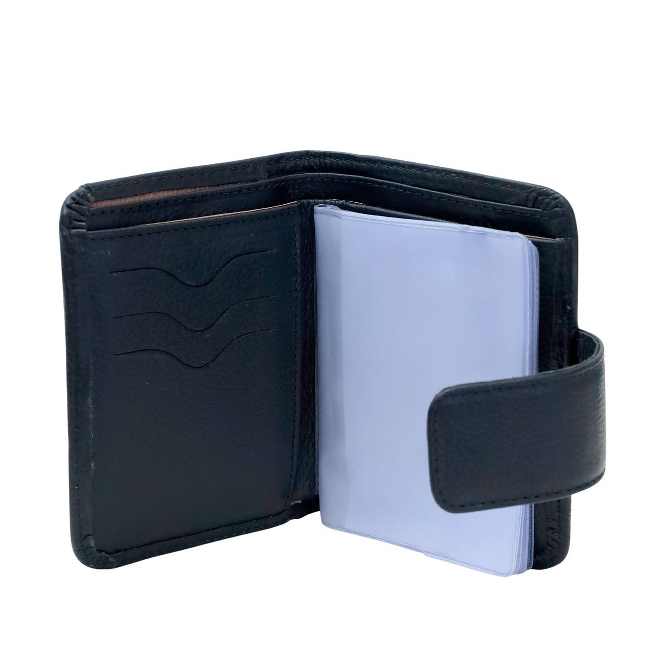 Carteira Feminina Couro Média Clássica Preta CAI-779 - PR