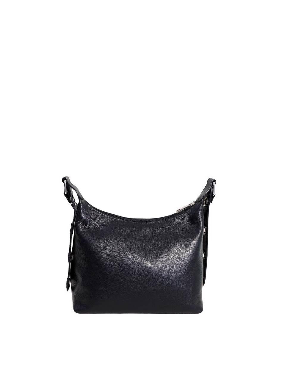 Bolsa Tote Média Couro Tiracolo Preta BSI-5702 - PR