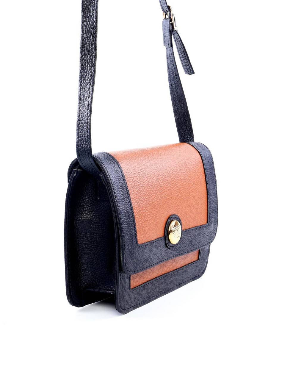 Bolsa Satchel Transversal Bicolor - Preta BSI-6094 - PR