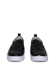 Calçado Masculino Sapatênis Entrelaçado Couro - Preta SP-11627 - PR