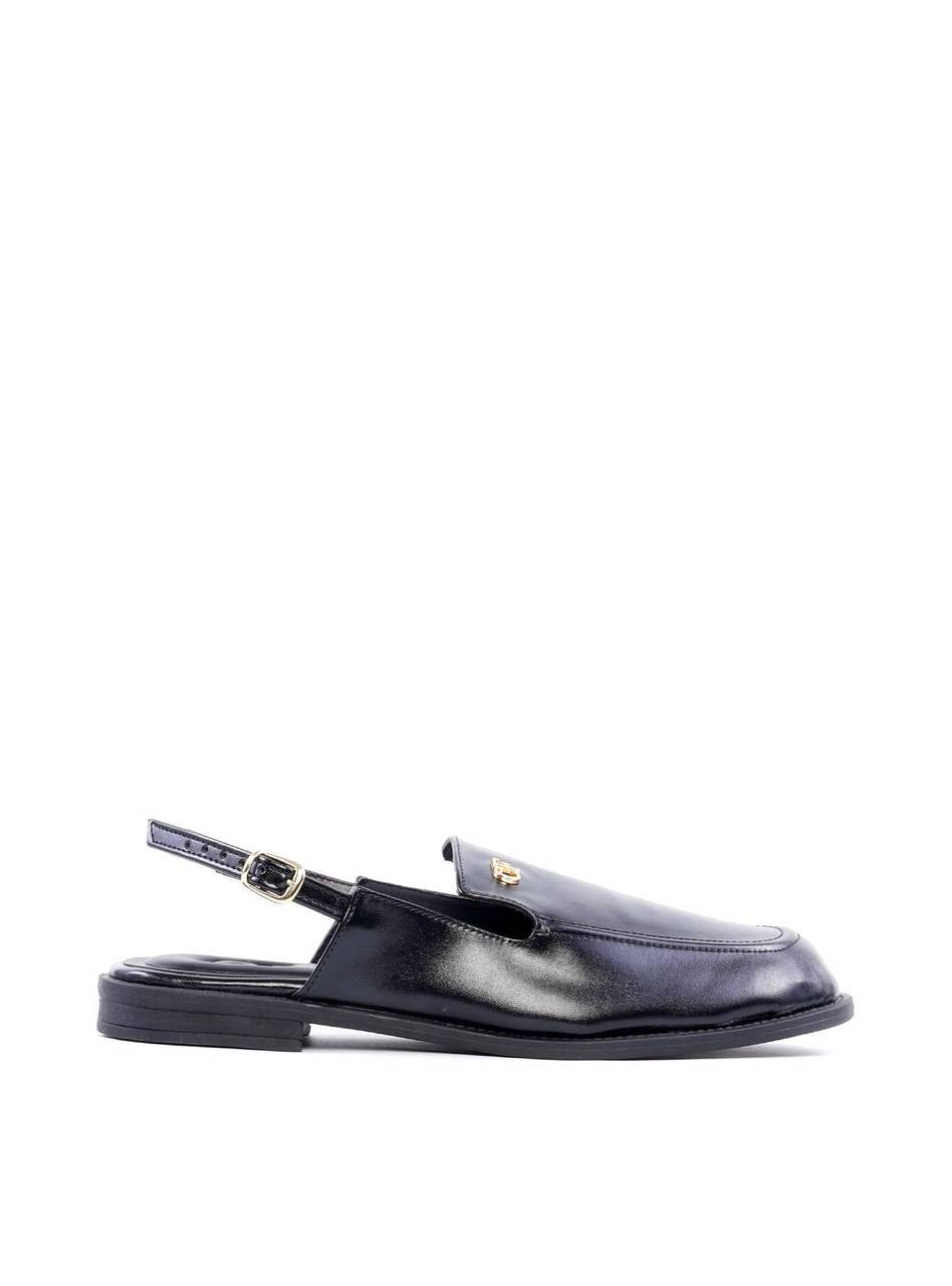 Mocassim Slingback com Detalhe CF - Preta SDI-11869 - PR