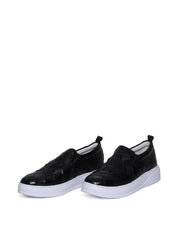 Calçado Masculino Sapatênis Entrelaçado Couro - Preta SP-11627 - PR