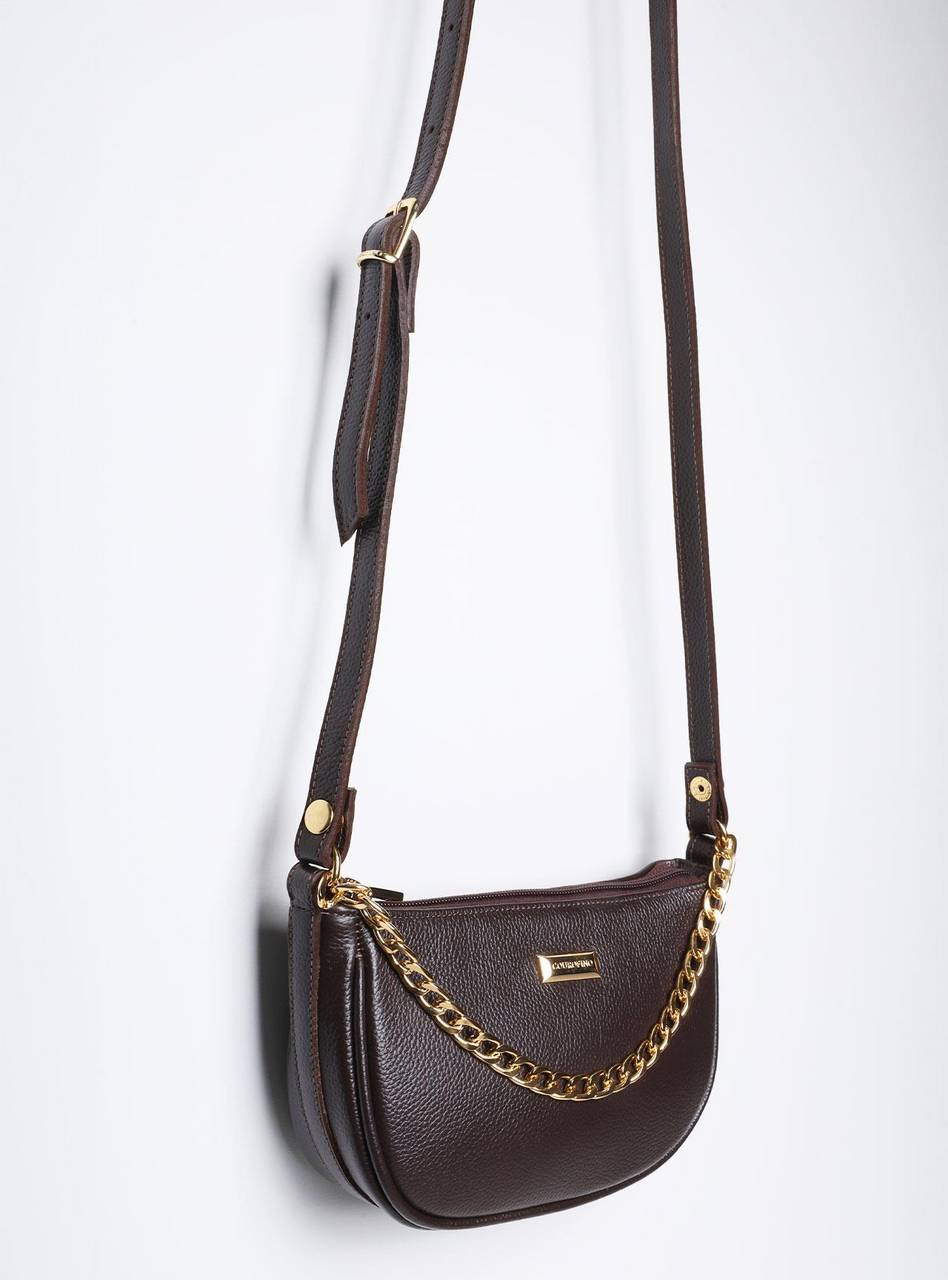 Bolsa Clutch Pequena Couro Transversal Cacau BSI-5854 - CA