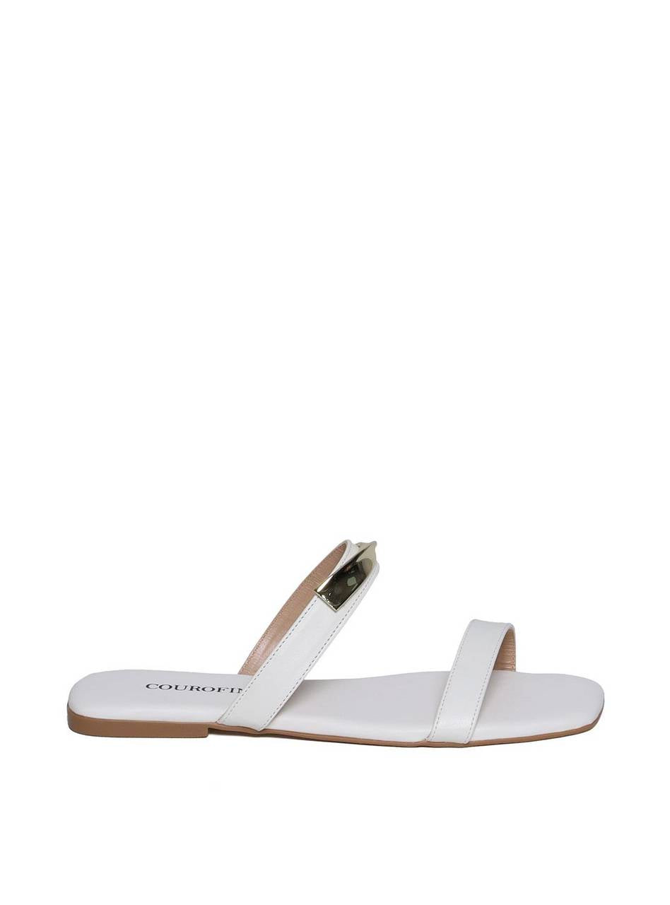 Sandália Feminina Rasteira Enfeite Retorcido - Branca  SDI-11653 - BR