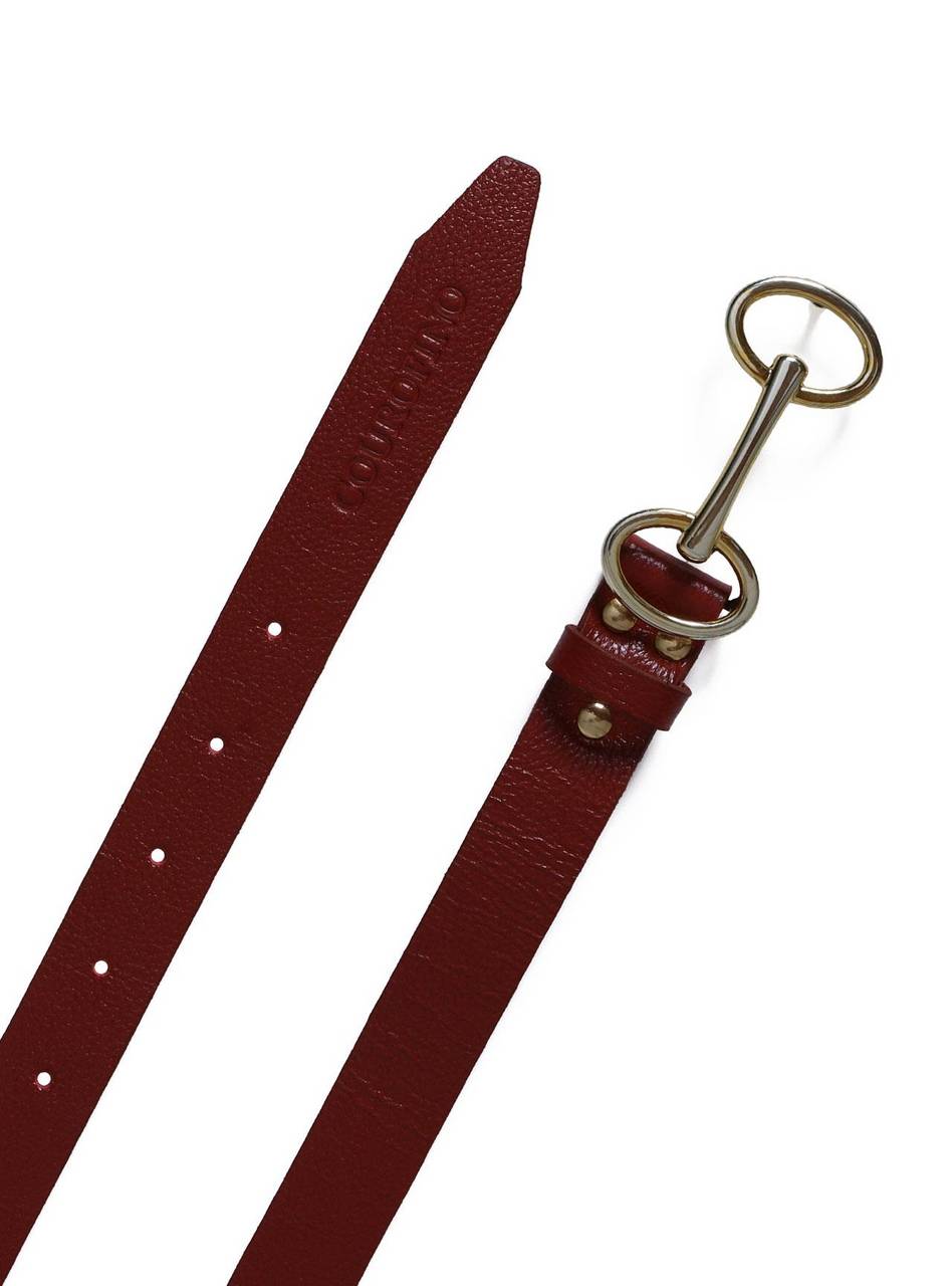 Cinto Feminino em Couro com Fivela Bridão - Vermelha CTI-973 - VE