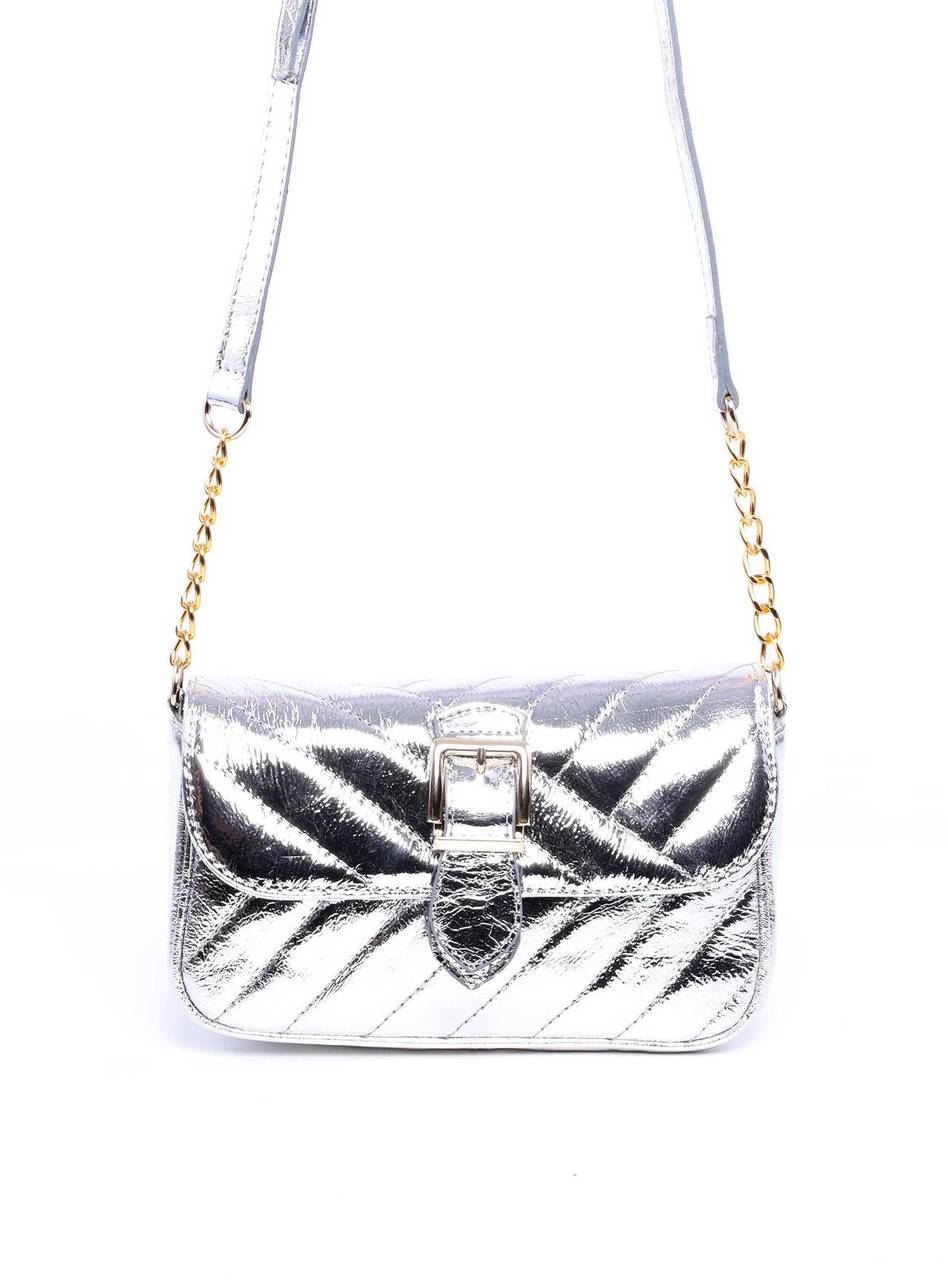 Bolsa Bag Transversal com Tampa e Ligueta Fivela Prata BSI-6000 - PT