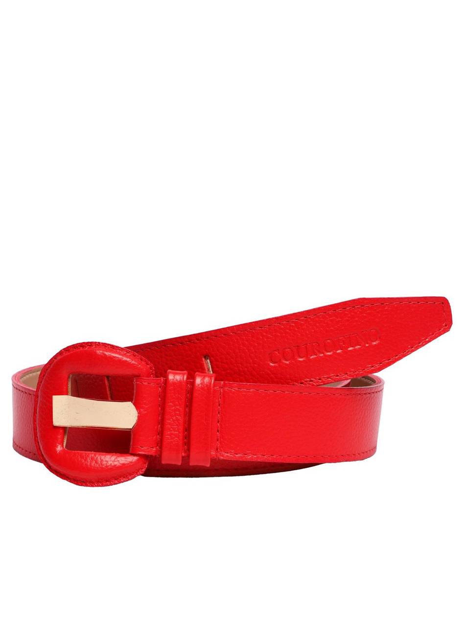Cinto Casual Médio Couro Vermelho CTI-0950 - VE