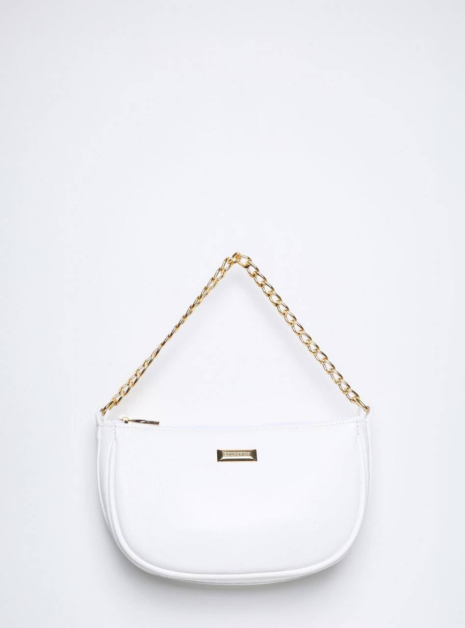 Bolsa Clutch Pequena Couro Transversal Branca BSI-5854 - BR