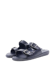 Chinelo Masculino Birken em Couro com Duas Fivelas - Preta SDI-11826 - PR