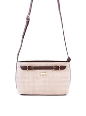 Bolsa Transversal Palha com Detalhes de Fivelas - Cacau BSI-6026 - CA