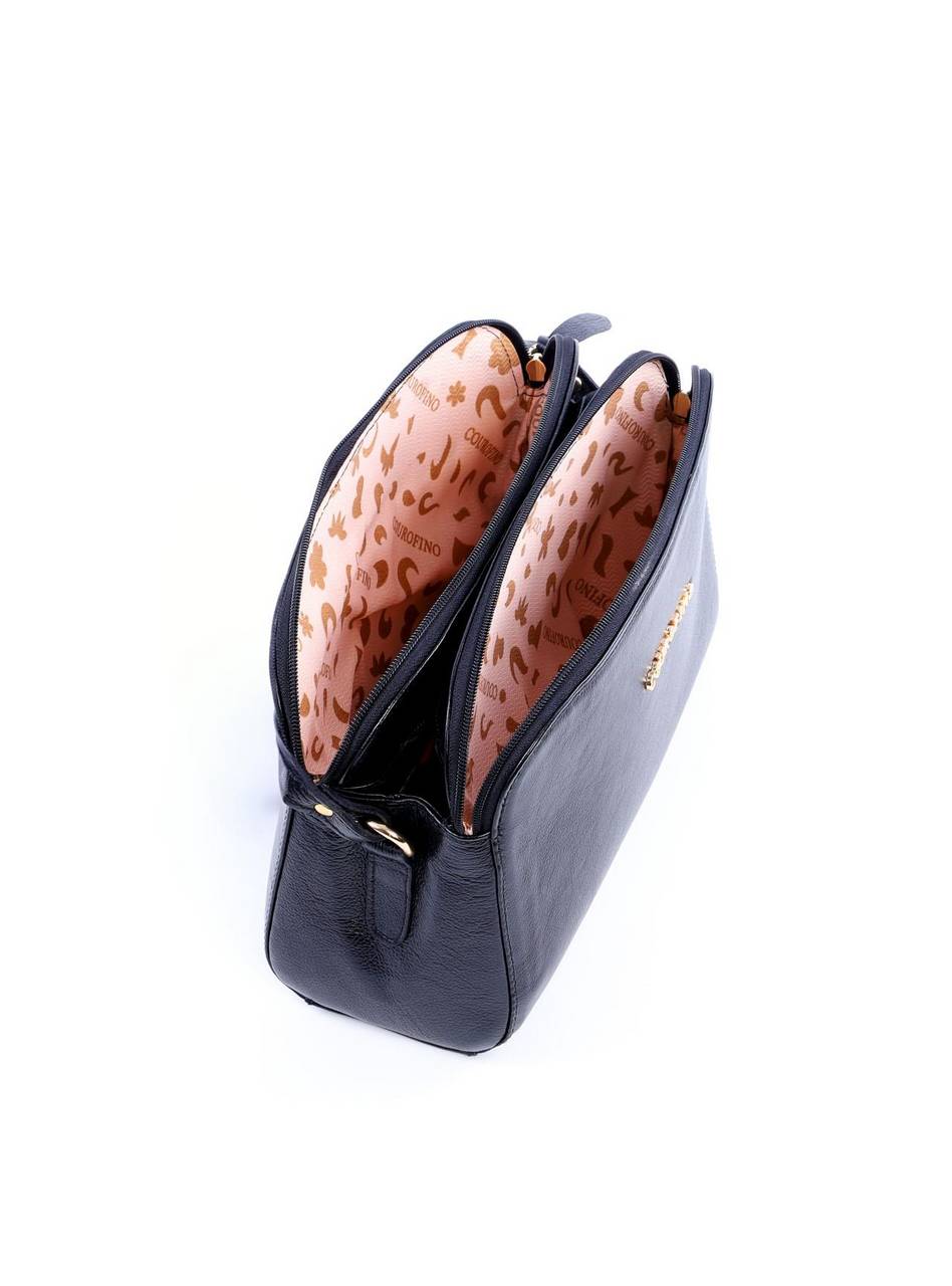 Bolsa Tote Transversal com Três Divisórias - Preta BSI-6067 - PR