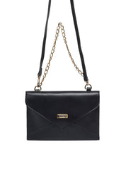 Bolsa Clutch Transversal com Alça de Corrente - Preta BSI-5133 - PR