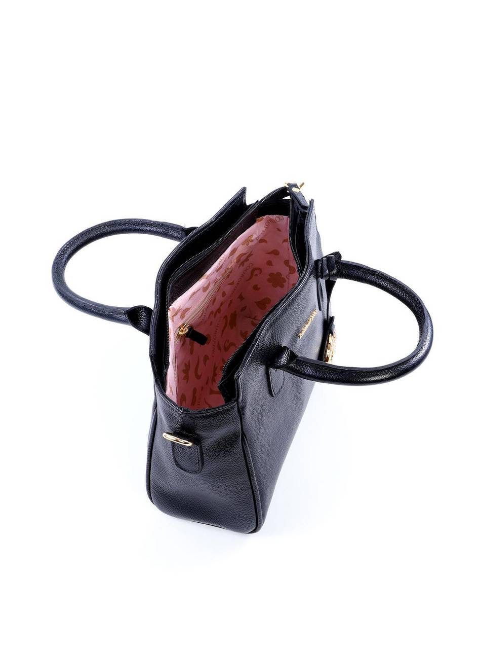 Bolsa Tote Quadrada com Charm - Preta BSI-6044 - PR