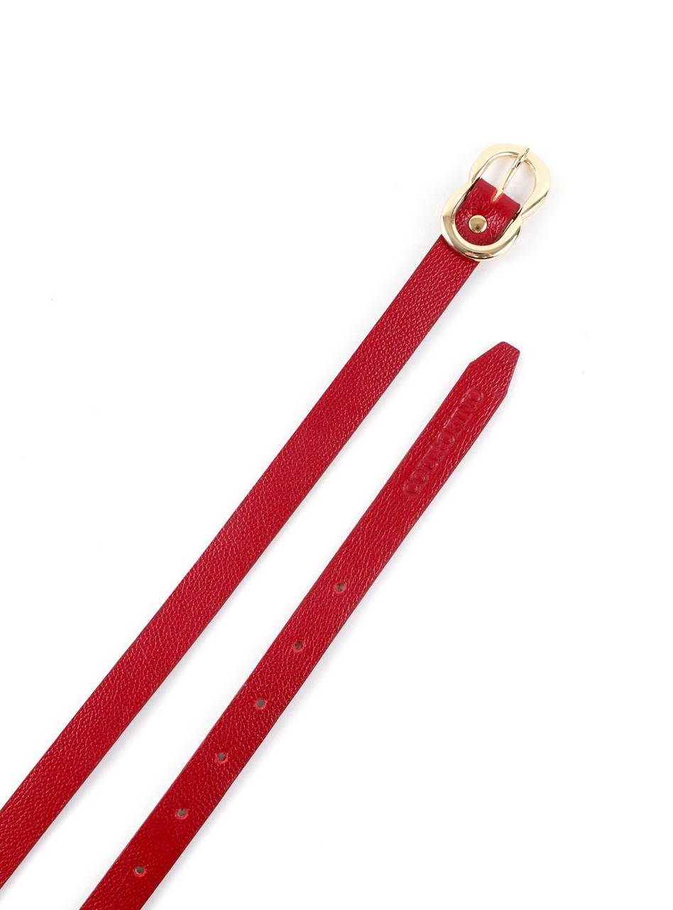 Cinto Feminino em Couro com Fivela Orgânica - Vermelha CTI-989 - VE