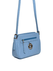 Bolsa Clutch Pequena Transversal Chaveiro Redondo Azul BSI-5723 - AZ