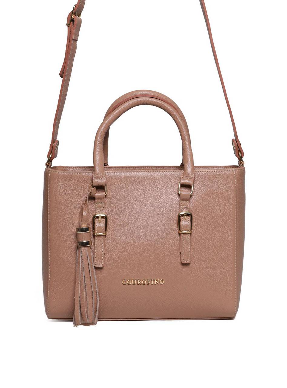 Bolsa Tote Tiracolo com Barbicacho - Nude BSI-5956 - NU