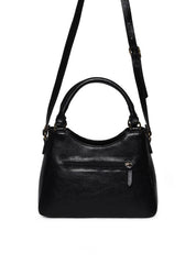 Bolsa Tote Tiracolo Média Couro Preta BSI-5955 - PR