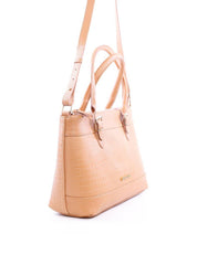 Bolsa Tote Transversal com Alça Dupla com Fivelas - Nude BSI-6085 - NU