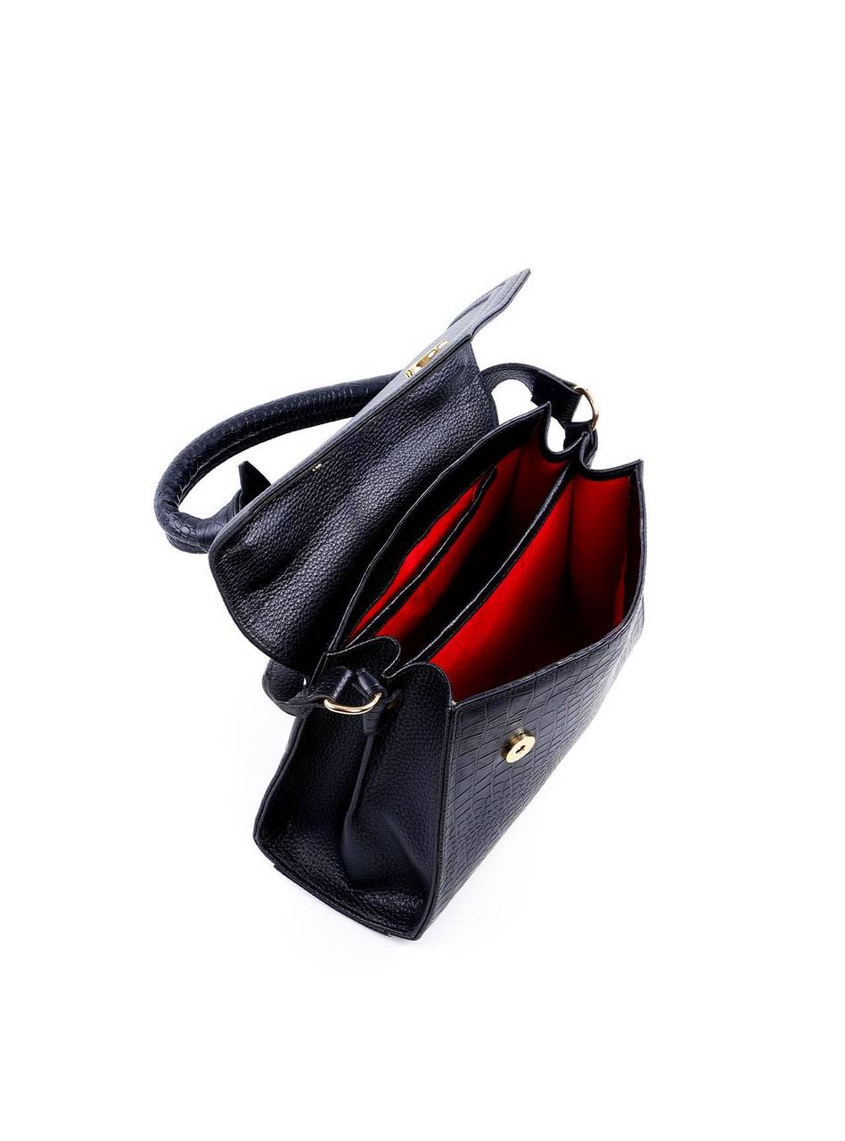 Bolsa Satchel Alça Dupla e Detalhes em Costura - Preta BSI-6076 - PR