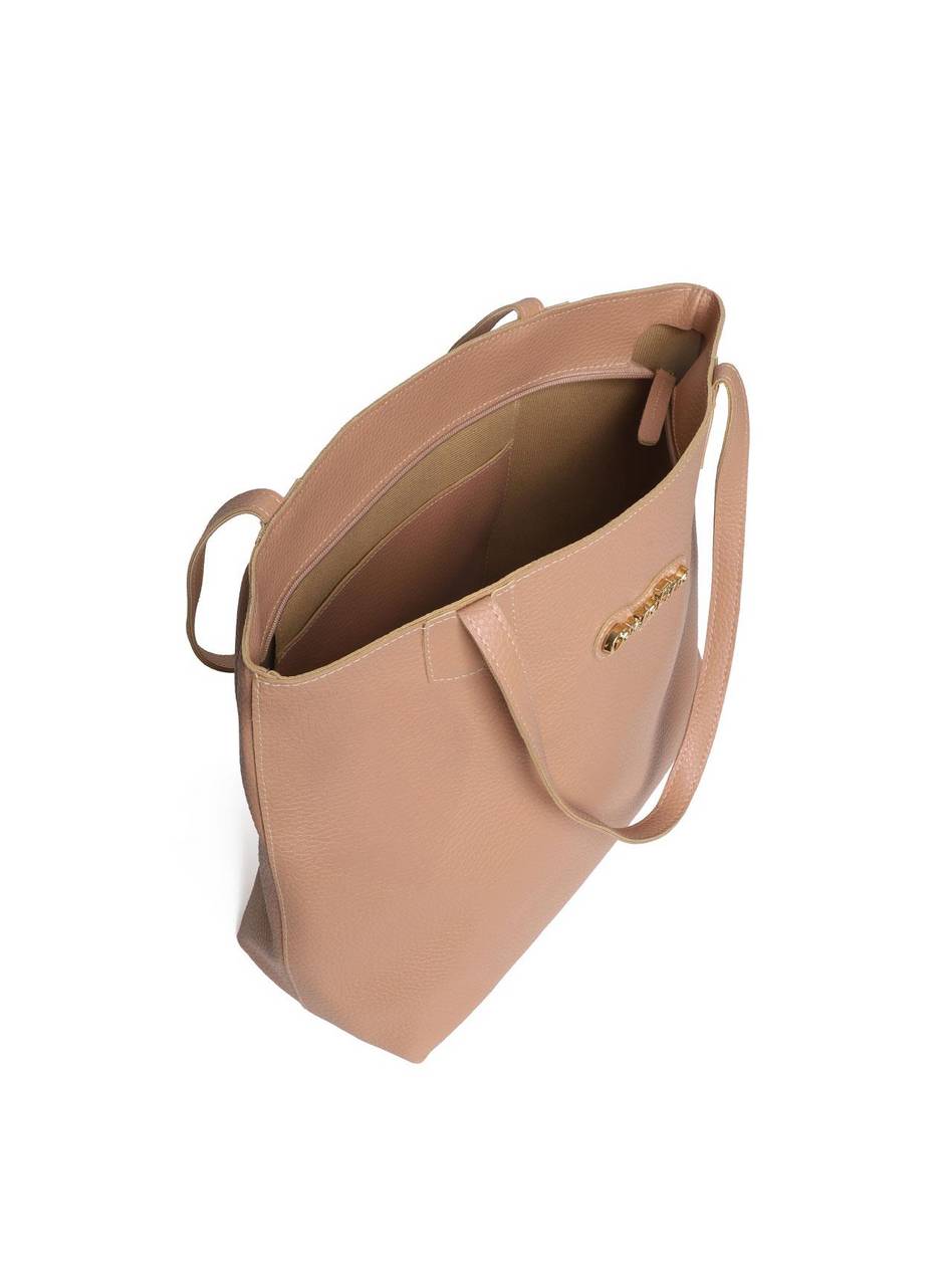 Bolsa Shopper Média Tiracolo Frente Lisa - Nude BSI-5139 - NU